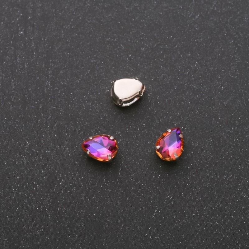 Šitý krystal kapka 6×8 mm malinově modrá
