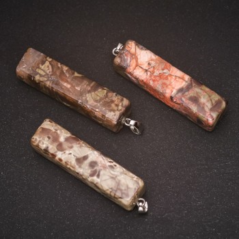 Přívěšek z jaspisu Picasso, přírodní, 13×54 mm (±)