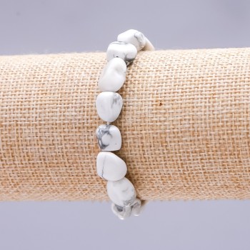 Náramek z chalcedonu na gumičce s facetováním 10×12(±)mm