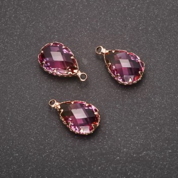 Přívěšek „Kapka“ žluto-malinová barva, zlatá obruba 10×17 mm