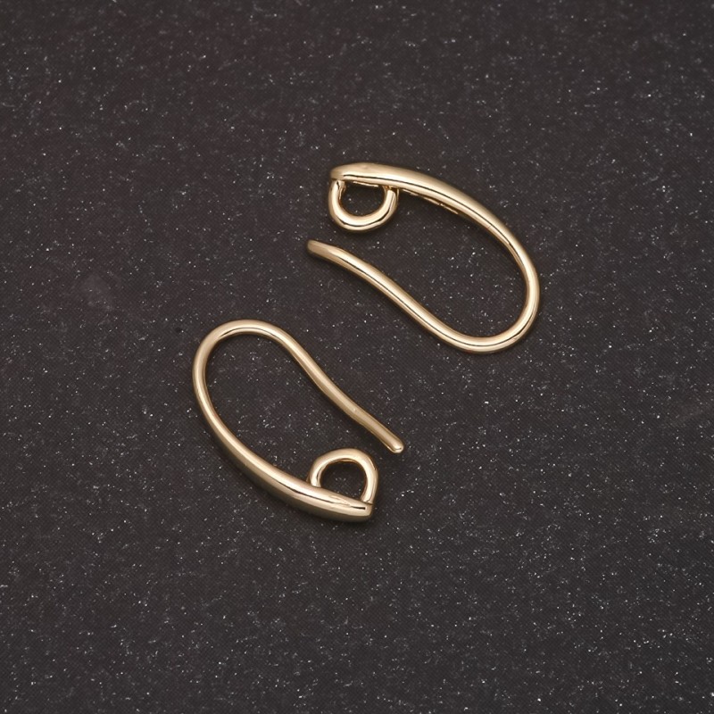 Háčky na náušnice z žlutého kovu 8×15 mm, pár
