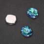 Cena za balení / 10 ks. Šitý krystal v čepu oválný 10×12 mm zeleno-modrý