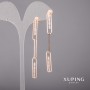Náušnice Xuping s bílými kameny 6×70 mm – pozlacení 18K