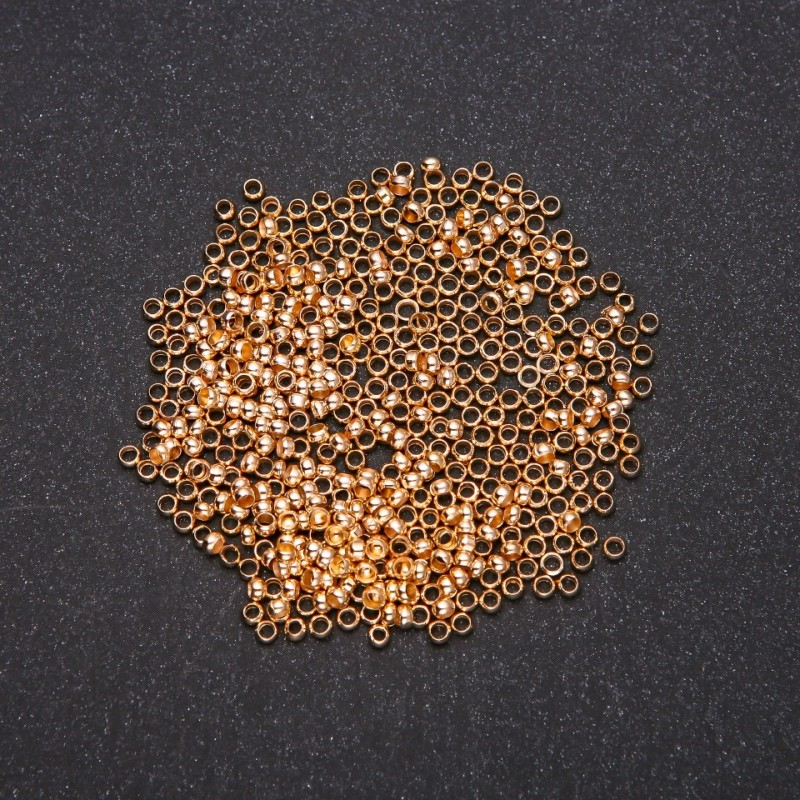 Krimpovací pojistky, průměr 2,5 mm, zlatá barva kovu, 8 g