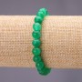 Náramek z chryzoprasu (umělý) hladká kulička, průměr cca 8 mm, na elastické gumičce obvod cca 18 cm