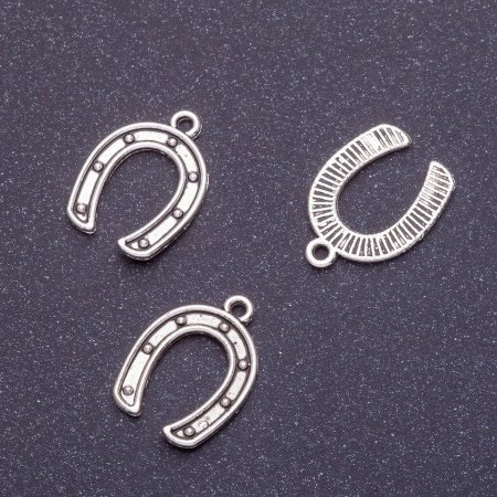Bižuterní komponenta Přívěšek ve tvaru podkovy 16×12 mm, balení 20 g ± 43 ks