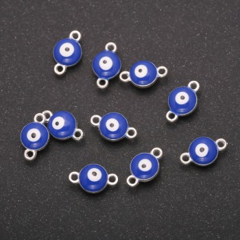 Konektor oko 7×11 mm, balení 12 ks, šedý kov