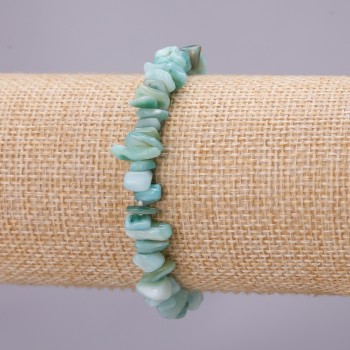 Náramek s tónovanou perletí na gumičce, drobné kousky 7(±)mm, délka 18 cm