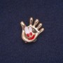 Брошка долоню емаль, золотистий метал 24х25мм