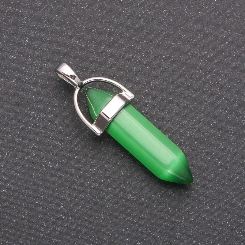 Přívěšek Kočičí oko šestiúhelník 8×35×41 mm
