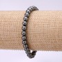 Náramek z hematitu, hladká kulička, průměr 6 mm, délka 18 cm, na gumičce