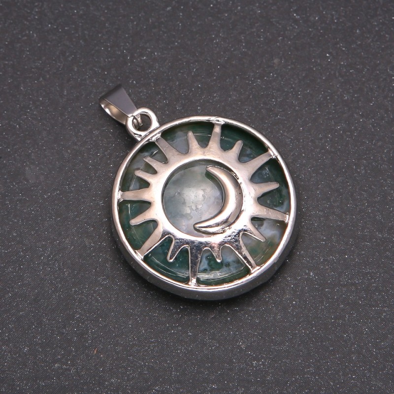 Přívěšek z přírodního kamene jaspis v rámu «Slunce»