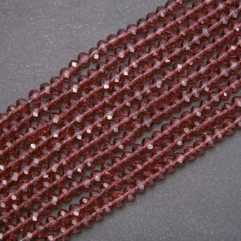 Намистини Чеський Кришталь прозоре бузкове "рондель", діаметр 6х4, 5 (+ -) мм нитка, довжина 38см