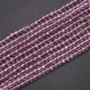 Korálky Český křišťál glycinové rondely průhledné, s benzínovým leskem, průměr 6×4,5 mm, délka vlákna 38 cm