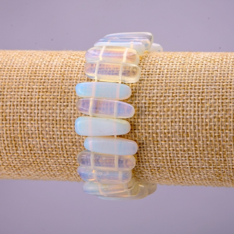 Náramek z měsíčního kamene, tyčinkový tvar, průměr 6×20 mm, délka 18 cm
