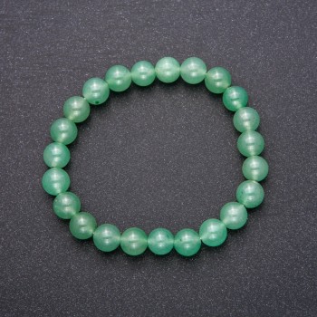 Náramek z nefritu hladké kuličky, průměr 8 mm (±), délka 18 cm