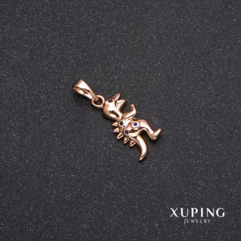 Přívěsek Xuping Dinosaurus se modrými kameny 10×24 mm pozlacený 18k
