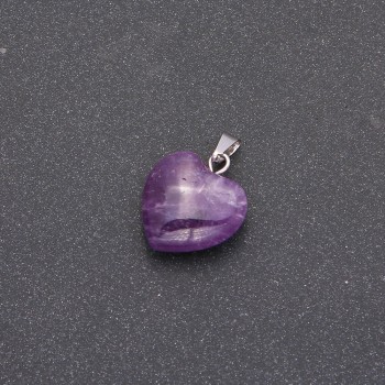 Přívěšek Srdce z ametystu 14×14×23 mm