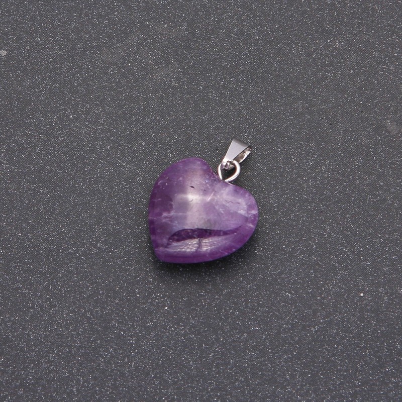 Přívěšek Srdce z ametystu 14×14×23 mm