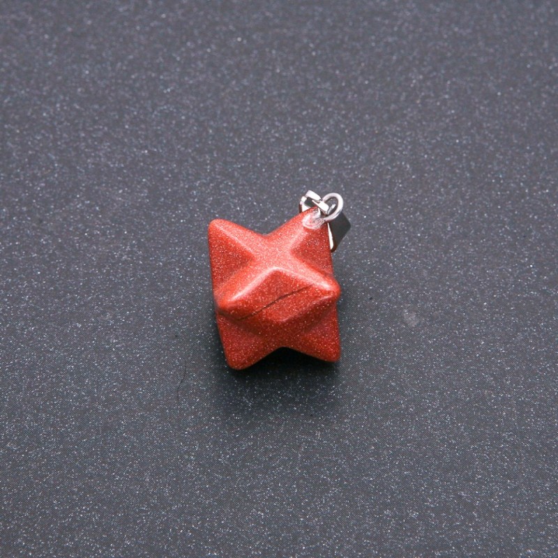 Přívěšek Merkaba z aventurinu Zlatý písek 10×10 mm