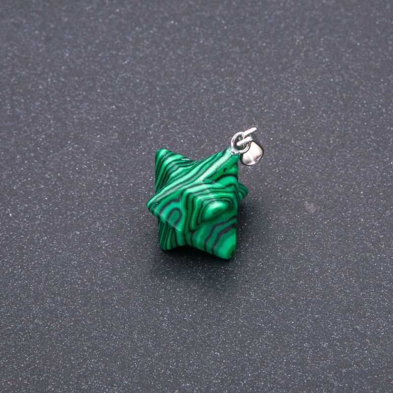 Přívěšek Merkaba z malachitu 10×10 mm