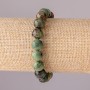 Náramek z přírodního jaspisu na elastické gumičce, hladké kuličky, průměr 10 mm, obvod 18 cm