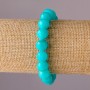 Náramek z akvamarínu na gumičce, hladké korálky, průměr 10 mm, obvod 18 cm