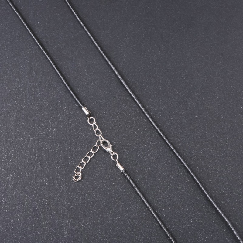 Cena za balení / 10 ks voskovaná šňůra na přívěsky, průměr 2,5 mm, délka 60 cm, černá