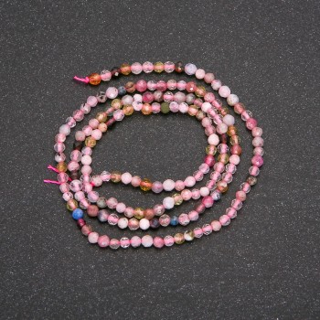 Náhrdelní korálky na niti z přírodního kamene – mix kamenů, facettované kuličky, průměr 2,5 mm, délka 38 cm