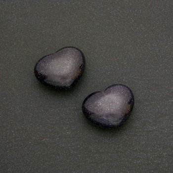 Suvenýr srdce z aventurin Noční Káhira modrý písek (+-) 21×27 mm