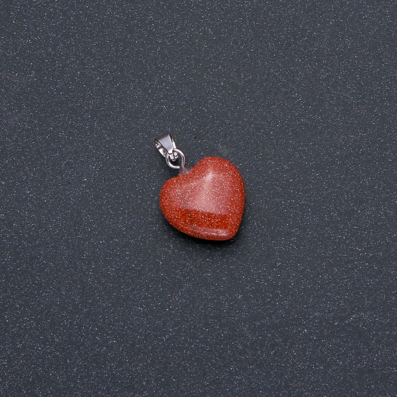 Přívěšek Srdce z aventurínu „Zlatý písek“ 14×14×22 mm (+-)
