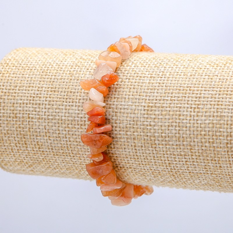 Náramek z přírodního karneolu, korálky 8 mm, obvod 18 cm