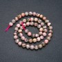 Korálky z rhodochrozitu na niti, hladká kulička, průměr 6 mm ±, délka 39 cm