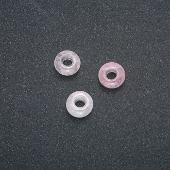 Korálek Pandora z přírodního kamene růžový křemen 14×7 mm, průměr dírky 5,5 mm+
