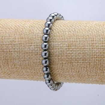 Náramek z terahertzu na gumičce, průměr 6 mm, délka 18 cm +