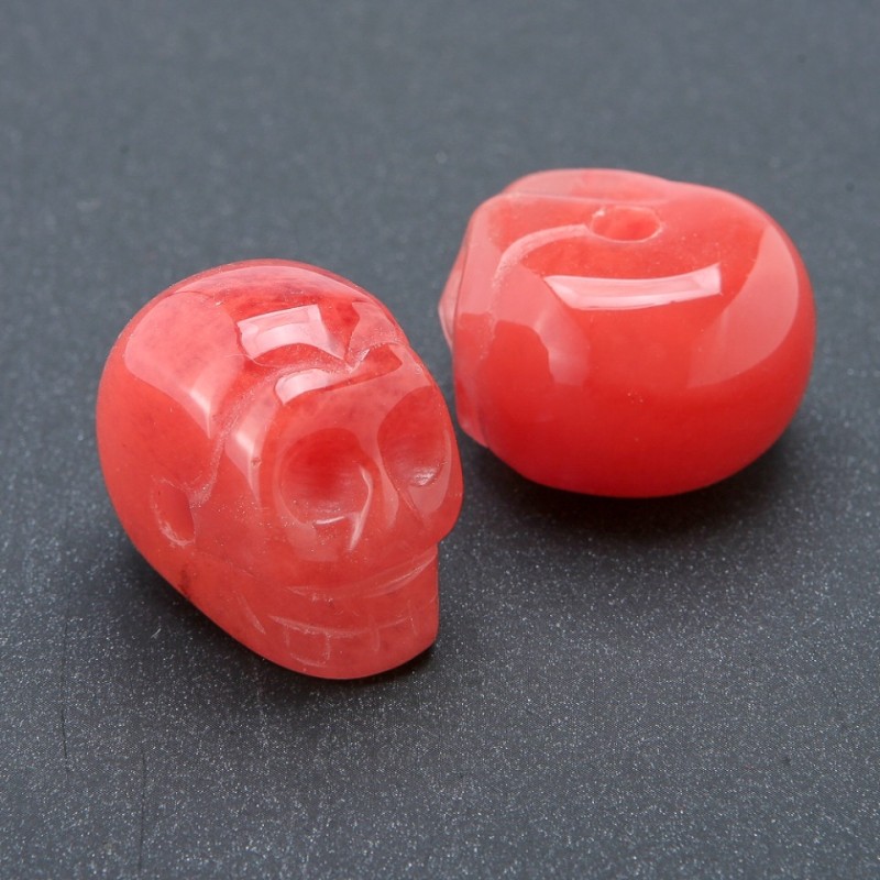 Korálek ve tvaru lebky z chalcedonu 25×19 mm +