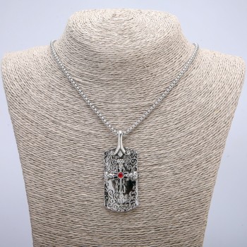 Přívěšek 'Kříž' stříbrný na řetízku 70 cm