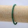 Náramek z malachitu na elastické gumičce, hladká kulička, průměr 4 mm, délka 18 cm +