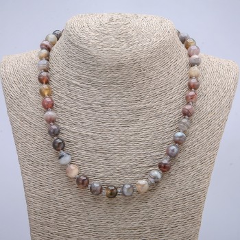 Náhrdelník z agátu Botswana – hladké kuličky, průměr 10 mm, délka 45 cm +