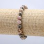 Náramek na gumičce z přírodního kamene, hladká kulička Rhodochrozit, průměr 8 mm, délka 18 cm +