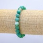 Náramek na gumičce z zeleného matného achátu, průměr 8 mm, délka 18 cm+