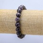 Náramek na gumičce z přírodního kamene ametystu, průměr 10 mm ±, délka 18 cm ±