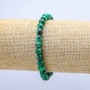 Náramek na gumičce z malachitu (lisovaný) hladká kulička, průměr 6 mm ±, délka 18 cm ±