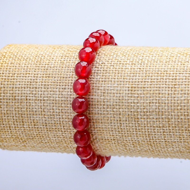 Náramek na gumičce z syntetického turmalínu – brusované kuličky, průměr 8 mm, délka 18 cm+