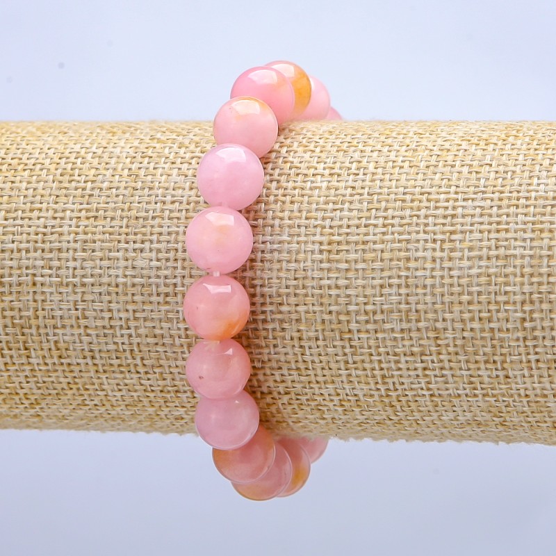 Náramek na gumičce z tónovaného křemene, hladká kulička, průměr cca 10 mm, délka cca 18 cm