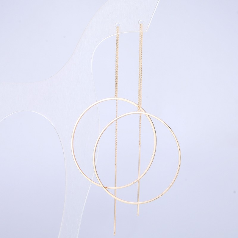 Náušnice Xuping pozlacené 18K, průměr 45 mm, délka 19 cm +