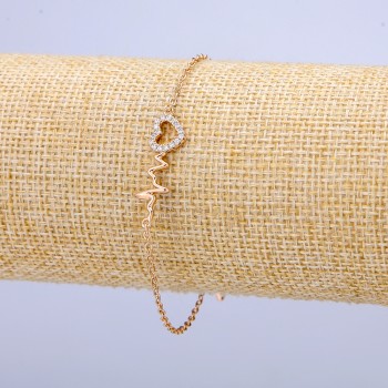 Náramek Xuping pozlacený 18K se bílými krystaly, tloušťka 1 mm, délka 17–20 cm +