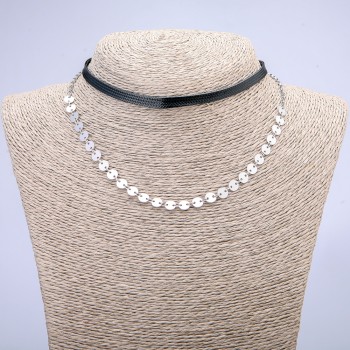 Choker Xuping rhodiová úprava a šňůra, tloušťka 5,5 mm, délka 31–39 cm