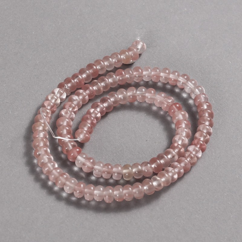 Korálky chalcedonu na niti, průměr 6×4 mm, délka 39 cm
