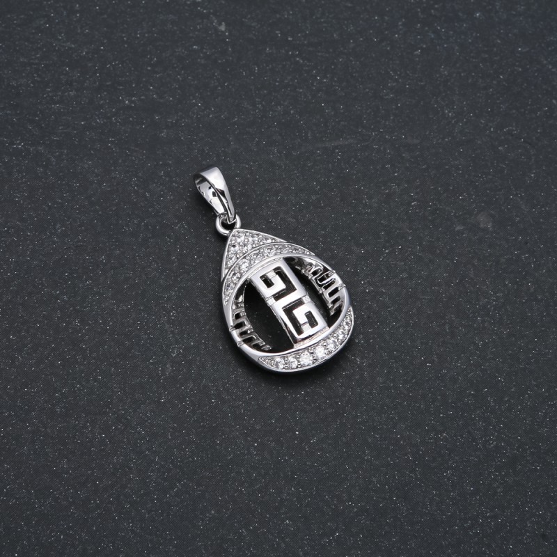 Přívěsek Xuping rhodiovaný s bílými štrasovými kameny, průměr 26×14 mm +